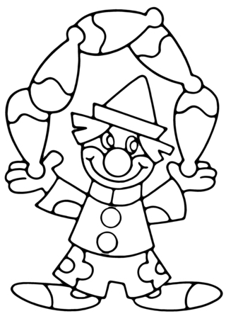 Clown 19 - Coloriages cirque - Coloriages - 10doigts.fr
