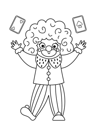 Clown 27 - Coloriages cirque - Coloriages - 10doigts.fr