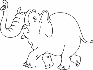 Eléphant 13 - Coloriages cirque - Coloriages - 10doigts.fr