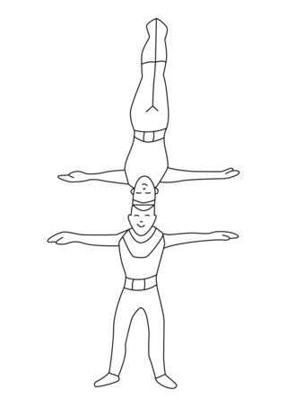 Equilibristes 01 - Coloriages cirque - Coloriages - 10doigts.fr