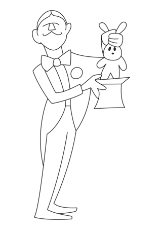 Magicien 02 - Coloriages cirque - Coloriages - 10doigts.fr