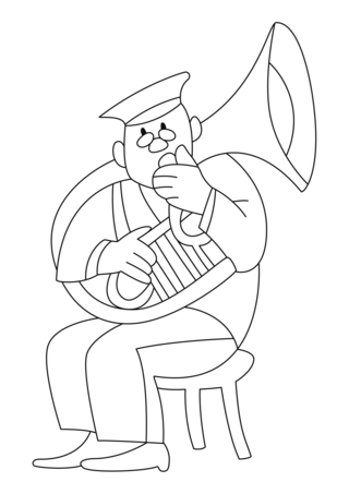 Musicien 01 - Coloriages cirque - Coloriages - 10doigts.fr