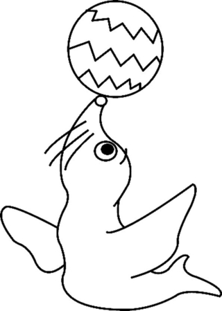 Otarie 02 - Coloriages cirque - Coloriages - 10doigts.fr