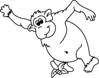 Singe 07 - Coloriages cirque - Coloriages - 10doigts.fr