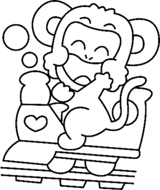 Singe 10 - Coloriages cirque - Coloriages - 10doigts.fr