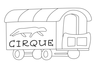 Wagon 01 - Coloriages cirque - Coloriages - 10doigts.fr