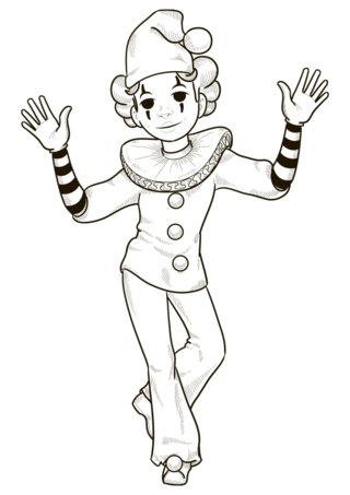 pierrot - Coloriages cirque - Coloriages - 10doigts.fr
