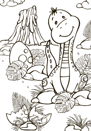 Dinausores12 - Coloriages dinosaure - Coloriages - 10doigts.fr