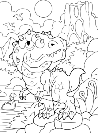Dinosaure 17 - Coloriages dinosaure - Coloriages - 10doigts.fr