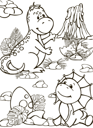 Dinosaure 24 - Coloriages dinosaure - Coloriages - 10doigts.fr