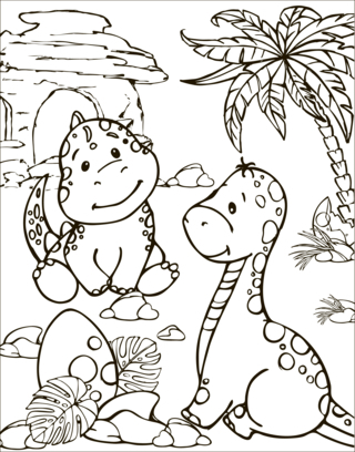 Dinosaure 25 - Coloriages dinosaure - Coloriages - 10doigts.fr