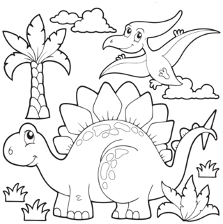 Dinosaure 60 - Coloriages dinosaure - Coloriages - 10doigts.fr