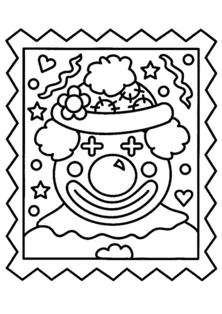 Clown 17 - Coloriages fêtes - Coloriages - 10doigts.fr