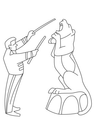 Dompteur 01 - Coloriages fêtes - Coloriages - 10doigts.fr