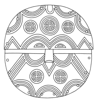 Masque 05 - Coloriages fêtes - Coloriages - 10doigts.fr