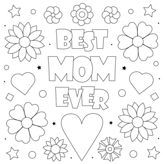 Fête des mères 11 - Coloriages fêtes - Coloriages - 10doigts.fr