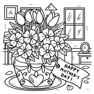 Fête des mères 15 - Coloriages fêtes - Coloriages - 10doigts.fr