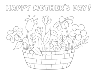 Fête des mères 28 - Coloriages fêtes - Coloriages - 10doigts.fr