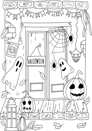 Halloween 84 - Coloriages fêtes - Coloriages - 10doigts.fr