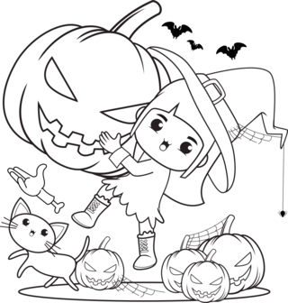 Halloween10 - Coloriages fêtes - Coloriages - 10doigts.fr
