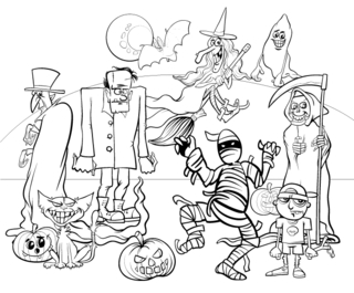 Halloween20 - Coloriages fêtes - Coloriages - 10doigts.fr