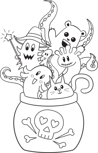 Halloween4 - Coloriages fêtes - Coloriages - 10doigts.fr