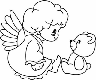 Angelot 01 - Coloriages fêtes - Coloriages - 10doigts.fr