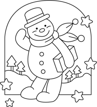 Bonhomme de neige 09 - Coloriages fêtes - Coloriages - 10doigts.fr