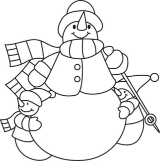 Bonhomme de neige 11 - Coloriages fêtes - Coloriages - 10doigts.fr