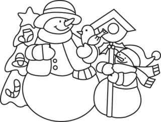 Bonhomme de neige 12 - Coloriages fêtes - Coloriages - 10doigts.fr