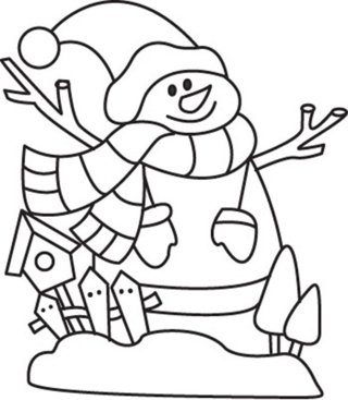 Bonhomme de neige 18 - Coloriages fêtes - Coloriages - 10doigts.fr