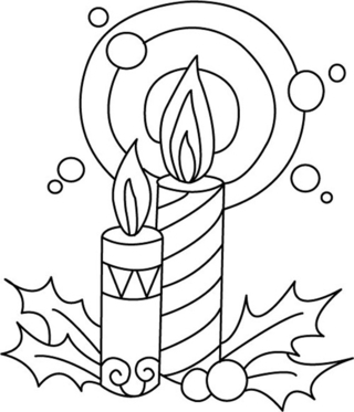 Bougies 01 - Coloriages fêtes - Coloriages - 10doigts.fr