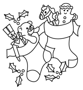 Chaussette 04 - Coloriages fêtes - Coloriages - 10doigts.fr