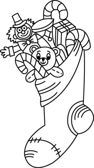 Chaussette 08 - Coloriages fêtes - Coloriages - 10doigts.fr