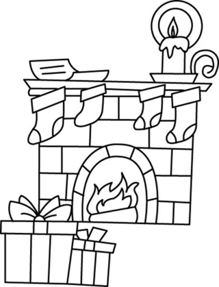 Cheminée 01 - Coloriages fêtes - Coloriages - 10doigts.fr