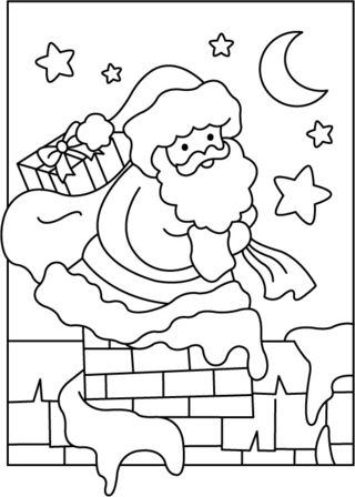 Père Noël 05 - Coloriages fêtes - Coloriages - 10doigts.fr