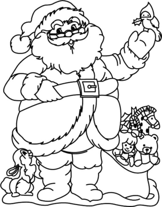 Père Noël 29 - Coloriages fêtes - Coloriages - 10doigts.fr