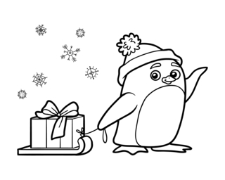 pingouin01 - Coloriages fêtes - Coloriages - 10doigts.fr