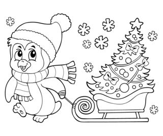 pingouin02 - Coloriages fêtes - Coloriages - 10doigts.fr
