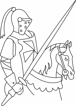 Chevalier 01 - Coloriages fantastique - Coloriages - 10doigts.fr