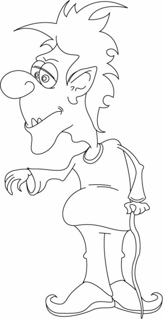 Lutin 01 - Coloriages fantastique - Coloriages - 10doigts.fr