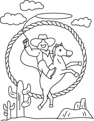 Cowboy 04 - Coloriages fantastique - Coloriages - 10doigts.fr