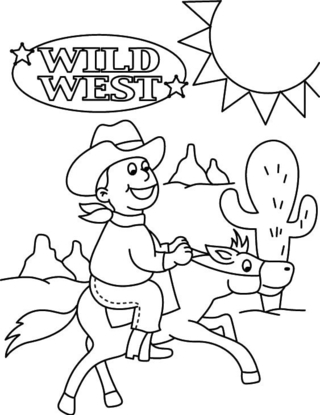 Cowboy 09 - Coloriages fantastique - Coloriages - 10doigts.fr