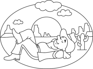 Cowboy 10 - Coloriages fantastique - Coloriages - 10doigts.fr