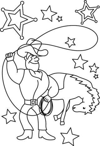 Cowboy 12 - Coloriages fantastique - Coloriages - 10doigts.fr