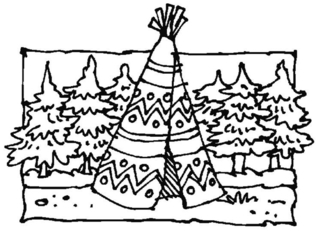 Tente d'indien - Coloriages fantastique - Coloriages - 10doigts.fr