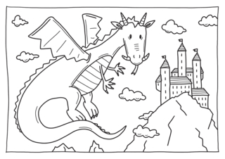 Dragons3 - Coloriages fantastique - Coloriages - 10doigts.fr