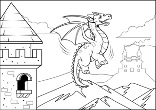 Dragons5 - Coloriages fantastique - Coloriages - 10doigts.fr