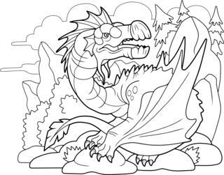 Dragons7 - Coloriages fantastique - Coloriages - 10doigts.fr