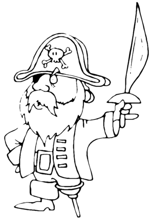 Pirate 01 - Coloriages fantastique - Coloriages - 10doigts.fr